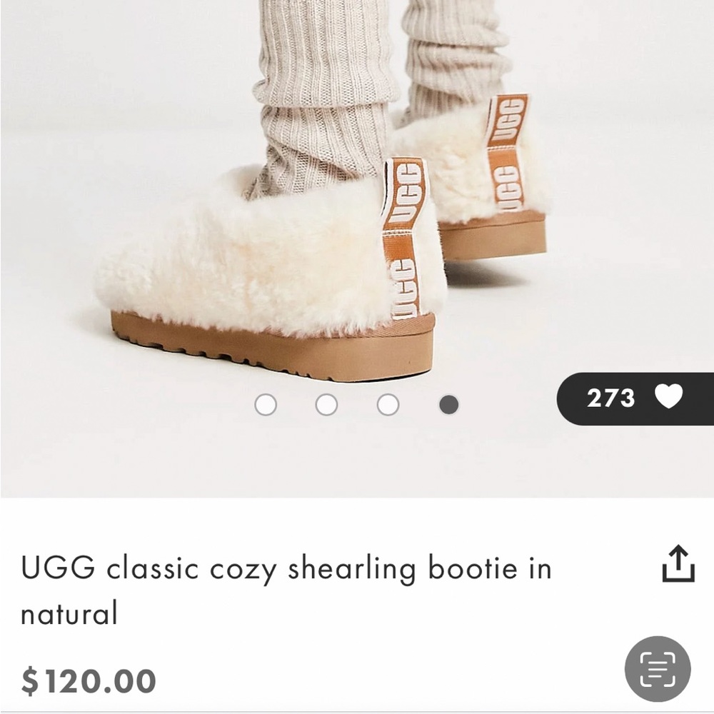 NWOT women’s UGG classic cozy shearling bootie in natural Size US 9 UK 7 EU 40 - Picture 4 of 9